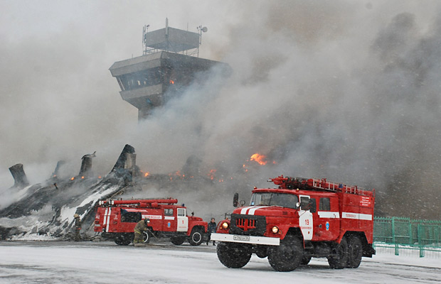 Пожар в аэропорту Черемшанка (Красноярск)