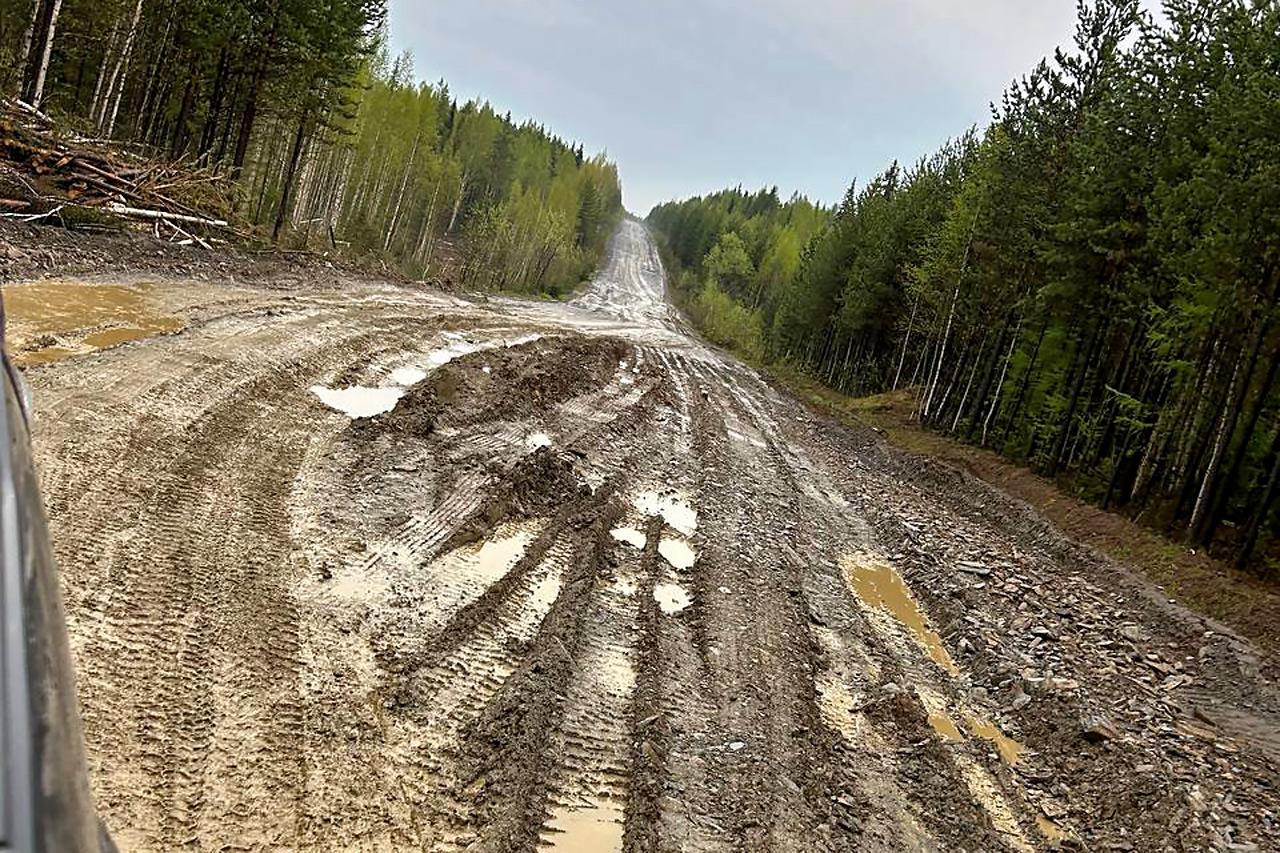 Размытая дорога Раздолинск - Южно-Енисейский
