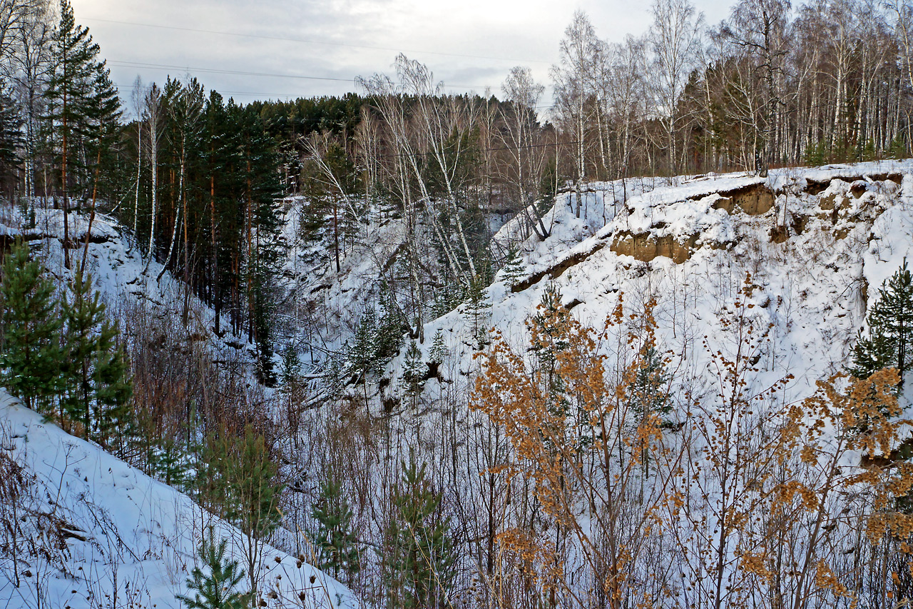 Овраг Гремячего лога в Красноярске - зима