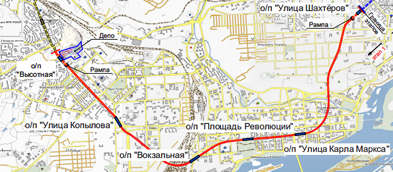 Первая линия красноярского метрополитена и станции