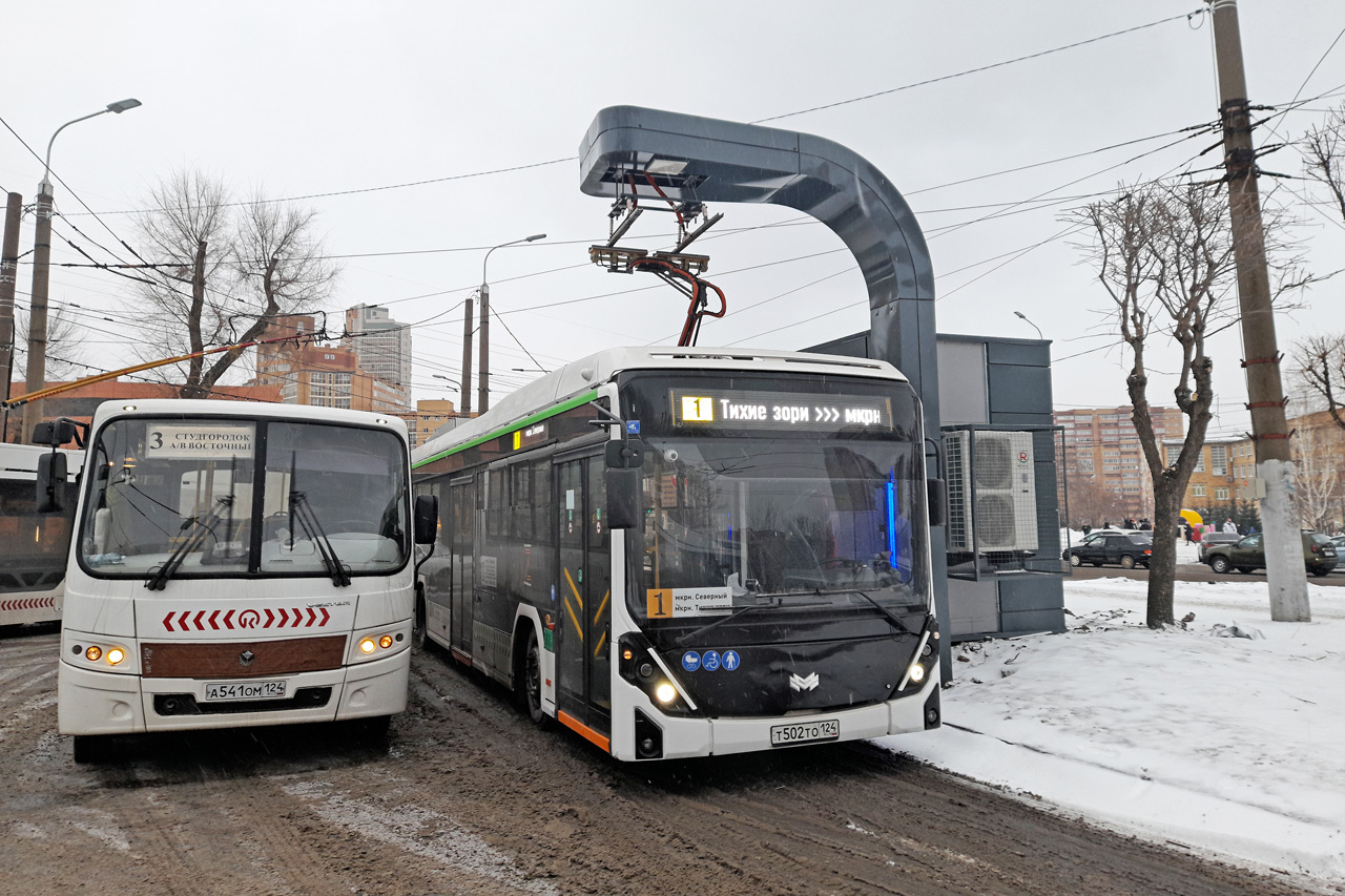 Красноярск подзаряжается электробус на конечной
